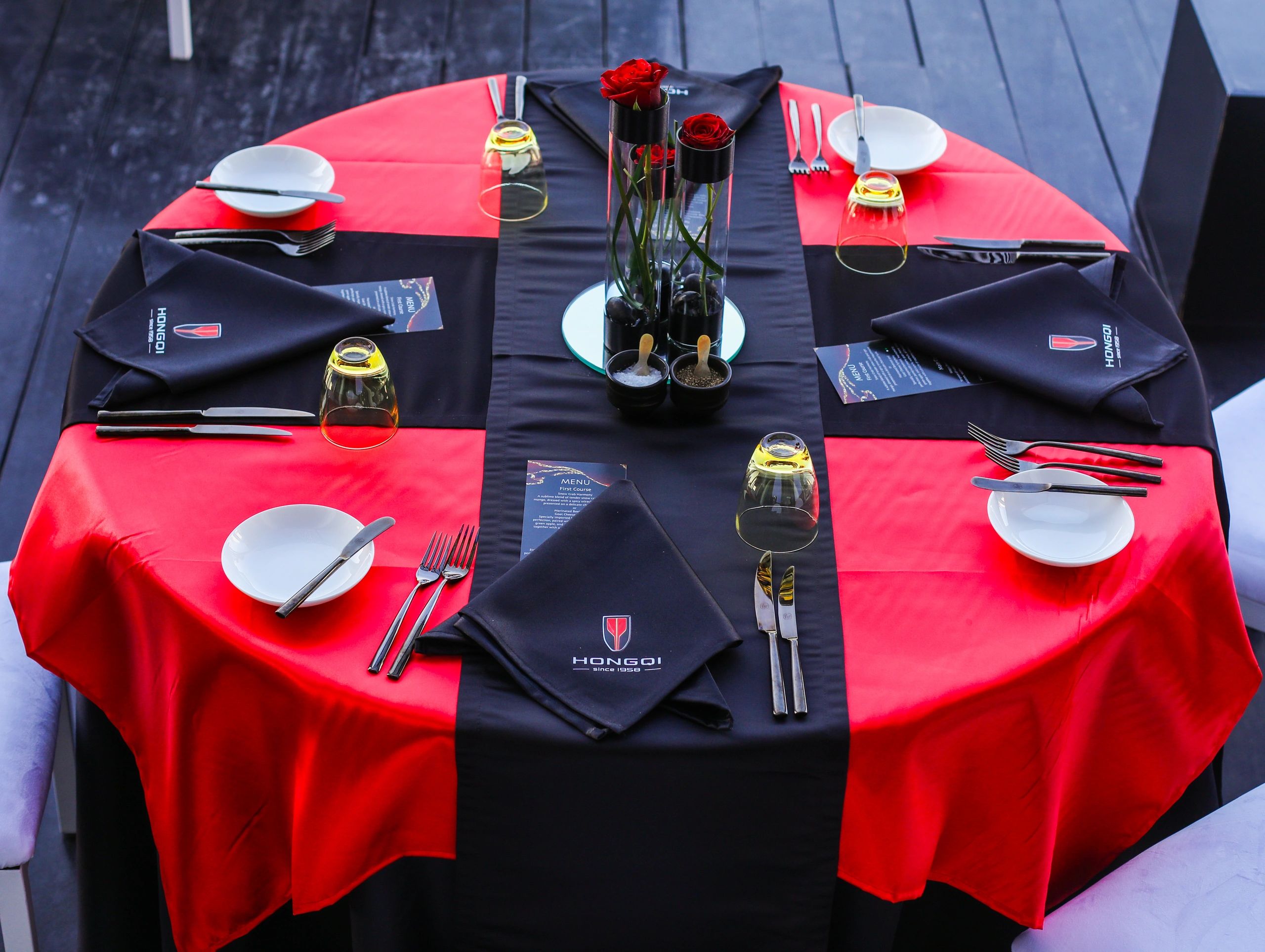 Coordinated branded event tablescape