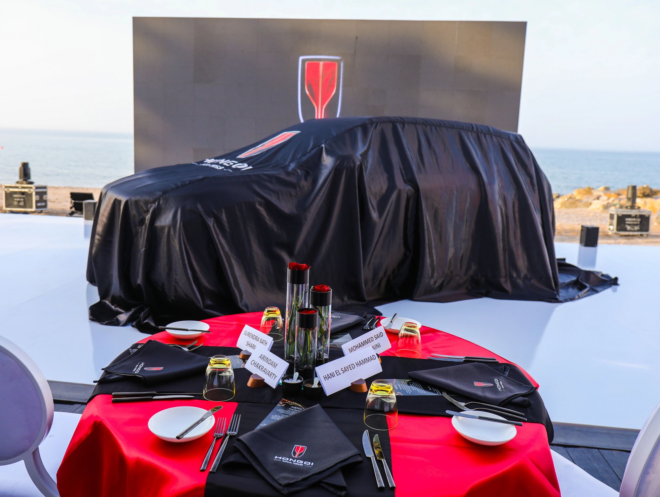 Hongqi launch stage beside the coast